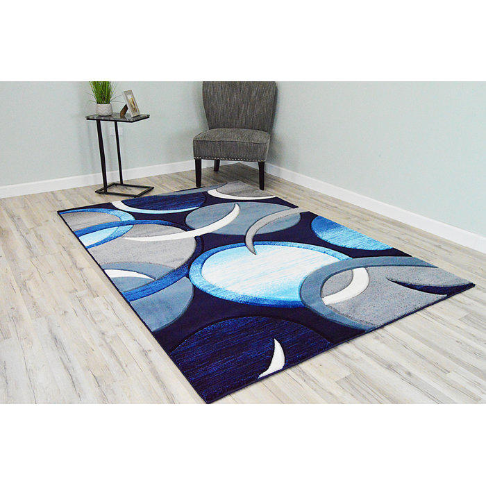 Ivy Bronx Mccampbell Abstract Blue Area Rug & Reviews Wayfair